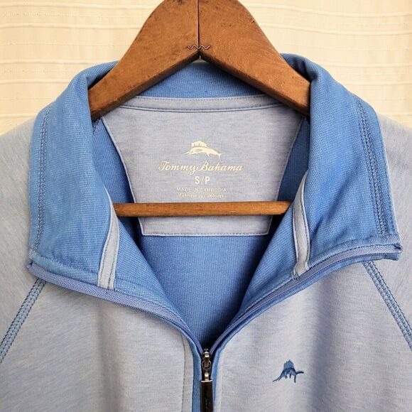 Tommy Bahama 1/4 Zip Pullover Lightweight Cobalt Blue Men's Size S - Picture 6 of 7